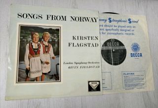 Sxl 2145 Decca Wbg Ed1 Kirsten Flagstad Songs From Norway Fjeldstad 1960 Nm