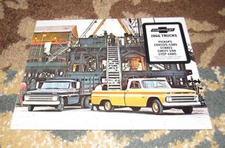 Vintage 1966 Chevy Trucks Dealer Brochure Pick - Ups,  Campers,  El Camino