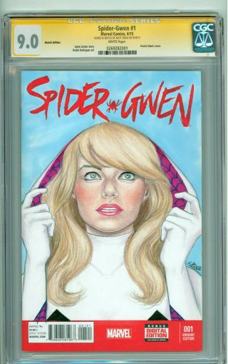 Spider - Gwen 1 Cgc Ss 9.  0 Sketch By Matt Simas