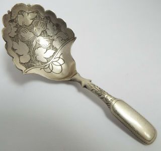 Lovely Decorative English Antique Georgian 1818 Sterling Silver Tea Caddy Spoon