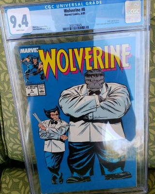 Wolverine 8 Cgc 9.  4 Nm Gray Hulk Marvel Comics 6/89 John Buscema C.  Clairemont