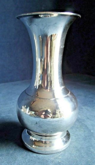 Good Large 6 " Levi & Salaman Solid Silver Bulbous Vase B 