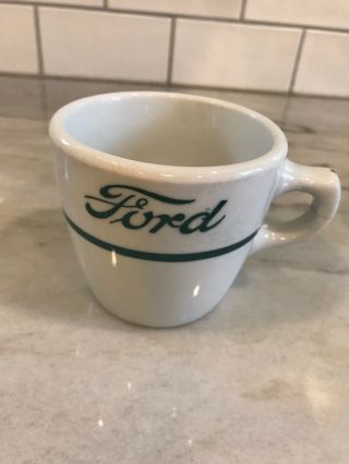 Ford Motor Co.  Cup W/crack Shenango China Restaurant Cafeteria Coffee Mug Logo