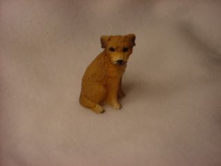 Border Terrier Dog Figurine Resin Hand Painted Miniature Small Mini Collectible