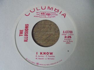 The Illusions - I Know 1966 Usa 45 Columbia Dj/promo Ex Mod/garage/psych