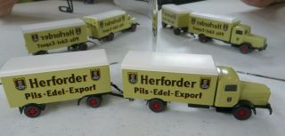 1:87 Ho Scale German Truck Herforder Pils Edel Export Tandem Beer Truck Bier