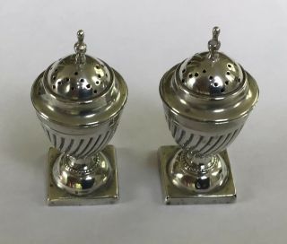 Victorian Solid Silver Salt / Pepper Pots - Screw Topped