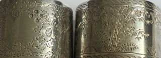 2 Victorian Antique Solid Silver Napkin Rings Hallmarked 1887 - Items 3