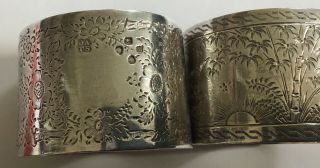 2 Victorian Antique Solid Silver Napkin Rings Hallmarked 1887 - Items 4