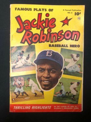 Jackie Robinson 6 (1950) Fawcett Comics Baseball Sports Comics Silver Age