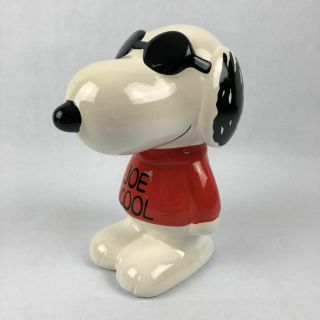 Joe Cool Snoopy Coin Bank Ceramic Peanuts Collectible 2015