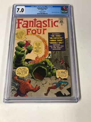 Fantastic Four 1 Cgc 7.  0 Ow/w Pages Golden Record Reprint Marvel