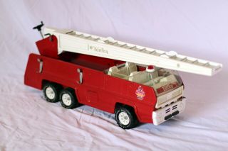 Vintage 1970s Tonka Truck Aerial Ladder Fire Truck Pressed Steel