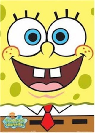 Spongebob Squarepants Big Smiling Face 24x36 Cartoon Poster Sponge Bob