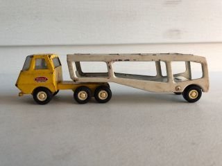 Vintage Yellow Tonka Semi Truck And White Car Carrier