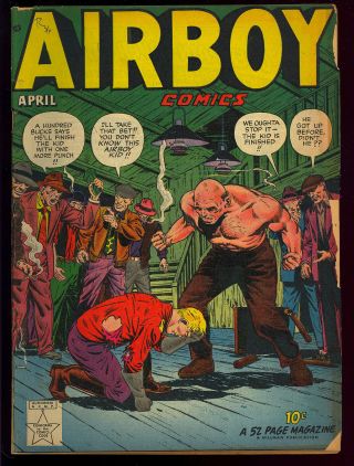 Airboy Comics Vol.  6 3 Golden Age Hillman War Comic 1949 Gd,
