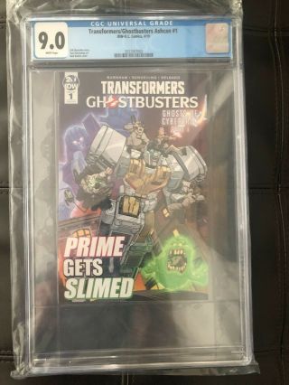 Transformers Ghostbusters Ashcan 1 Variant Promo Hasbro Idw 2019 Cgc 9.  0 Roche