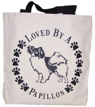 Loved By A Papillon Tote Bag Made In Usa