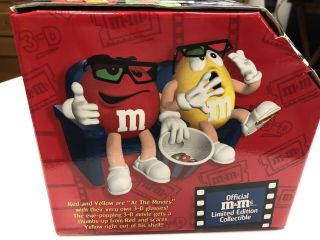 M&Ms At the Movies in 3 - D Limited Edition Candy Dispenser Yellow/Red 3