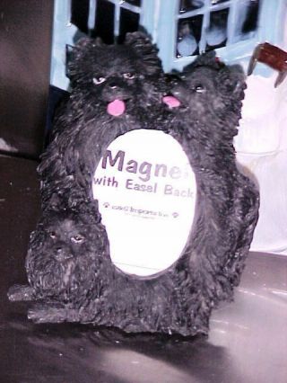 Pomeranian Black Magnet Picture Frame & Easel Back 13a