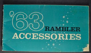 1963 Rambler Accessories Brochure American Classic Ambassador Amc Nash