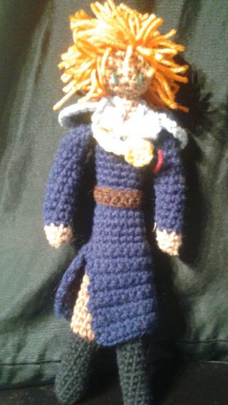 Tasuki (suzaku) Fushigi Yuugi Crochet Amigurumi Doll.  Hangs/sits/stands
