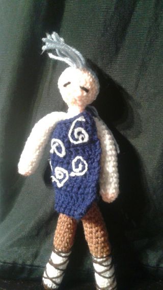 Chichiri (suzaku) Fushigi Yuugi Crochet Amigurumi Doll.  Hangs/sits/stands