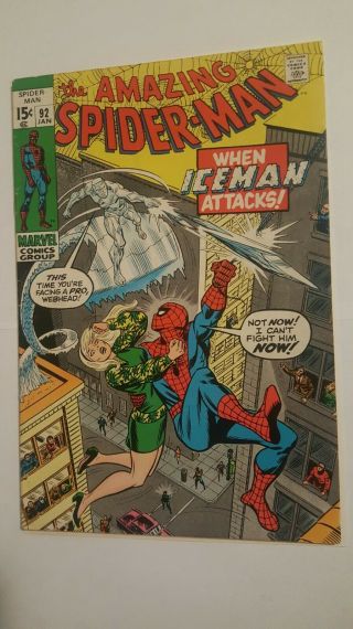Spiderman 92 Marvel Comic Book Bronze Age 6.  0 Fine Fn
