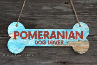 Pomeranian Aluminum Dog Bone Sign
