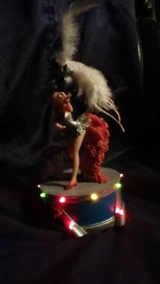Vintage Betty Boop Light Up Music Box Collectible with Feather Hat 7.  5 