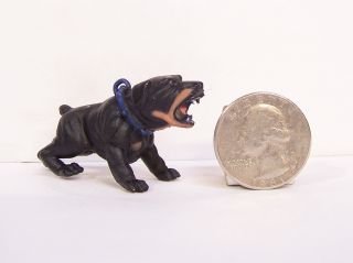 Black Rottweiler Rott Barking Dog 2 " Figure Figurine Hood Hounds