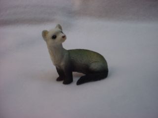 Ferret Pet Hand Painted Figurine Resin Miniature Small Mini Animal Collectible