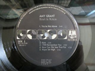 AMY GRANT - Heart I Motion 1991 Korea Vinyl LP INSERT No barcode Rare Sleeve 5