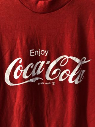 Vintage 80s 90s Enjoy Coca - Cola t - shirt size adult L by Screen Stars Best 3