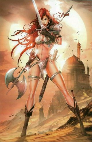 Red Sonja 1 Variant Jamie Tyndall Virgin Rare Limit 500 In Hand Boarded N Bagged