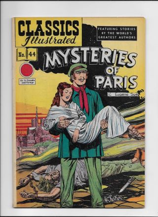 Classics Illustrated 44 Mysteries Of Paris Hrn 62 Vf Beauty Bv $177