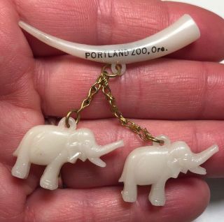 Vintage Portland Zoo Elephant Brooch Pin Collectible 2x2” Oregon.