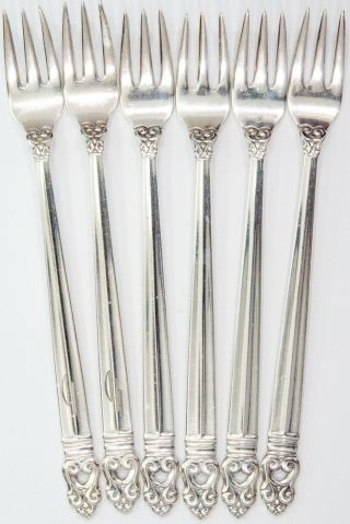 Royal Danish International Sterling Silver Seafood Fork Set Of 6