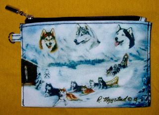 Siberian Husky Zippered Pouch By Maystead / Full Color Both Sides /