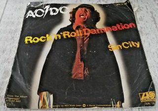 Ac/dc - Rock N Roll Damnation/sin City 7 " Vinyl Record.  St Pressing German.  Rare
