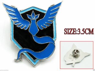 Pokemon Go Team Mystic Logo Badge Metal Pin Brooth 1pcs Cosplay Accessories
