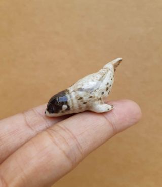 Ceramic Porcelain Harbor Seal Pup Figurine Miniature Collectible Sea Life Gift 2