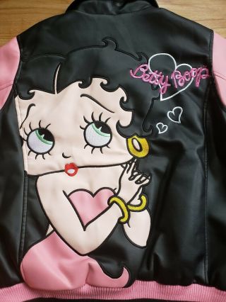Betty Boop Women Pink/black Jacket Size Medium
