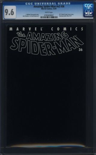 Spider - Man (v.  2) 36 Cgc 9.  6 Romita Jr.  Hanna 9/11 Tribute Black Cover