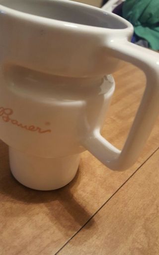 Eddie Bauer Hot - Jo Travel Coffee Tea Cup Mug RARE White & Gold With Lid No Slip 2