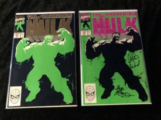 1991 Incredible Hulk 377 Signed 2x Peter David & Bob Mcleod,  Plus 2nd Print.