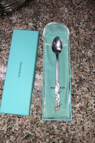 Tiffany & Co Sterling Silver Race Car Baby Spoon W/box | Monogrammed | 3168