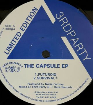 The Capsule Ep 3rd Party Vinyl Rare Jungle Hardcore Rave