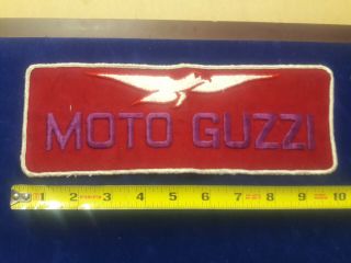 Nos Vintage Moto Guzzi Motorcycle Patch - 10 " X 4 "