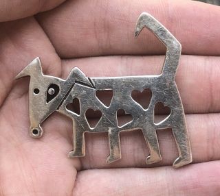Vintage Sterling Silver Dog Pin